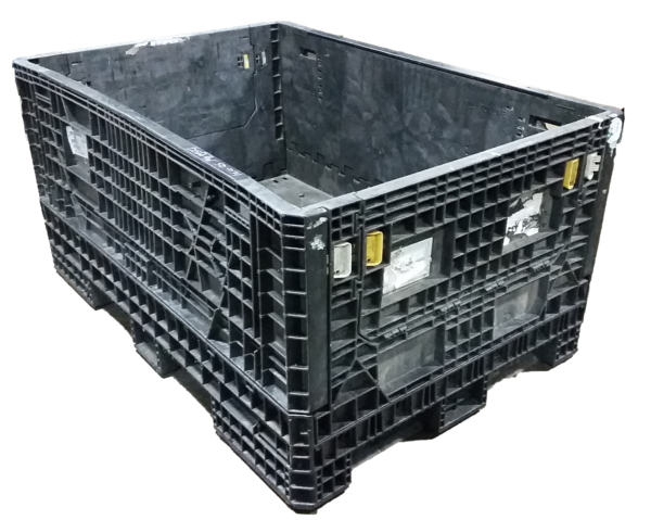 Reconditioned HPJ Industries 70" x 48" x 34" All Black Bulk Container - 2 Drop Doors
