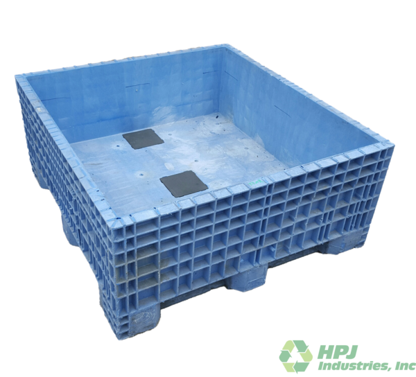 Reconditioned HPJ Industries 45" x 48" x 21" All Blue Fixed Wall Bulk Container