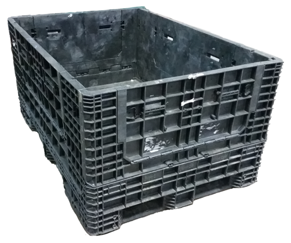 Reconditioned HPJ Industries 70" x 48" x 34" All Black Bulk Container - 4 Drop Doors