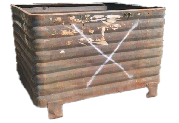 Used HPJ Industries 42" x 35" x 28" Corrugated Steel Tubs No Drop Doors