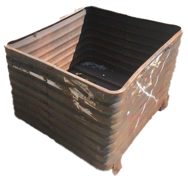 Used HPJ Industries 42" x 35" x 28" Corrugated Steel Tubs No Drop Doors - Image 2