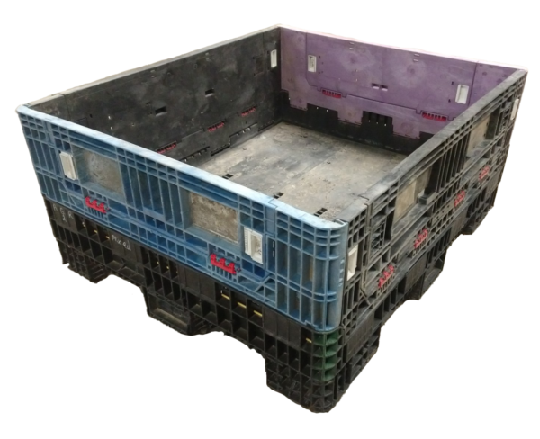 Reconditioned HPJ Industries 56" x 48" x 25" Mixed Color 48" Side Bulk Container - 2 Drop Doors