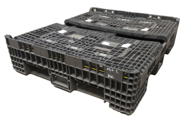 Reconditioned HPJ Industries 56" x 48" x 34" All Black 48" Side Bulk Container - 2 Drop Doors - Image 3