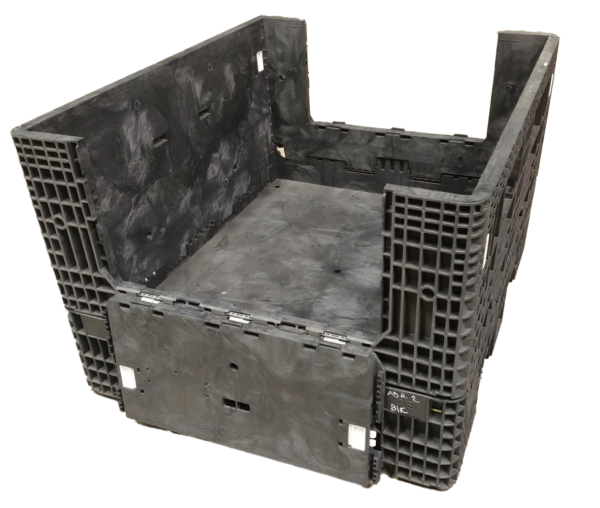 Reconditioned HPJ Industries 56" x 48" x 34" All Black 48" Side Bulk Container - 2 Drop Doors - Image 2