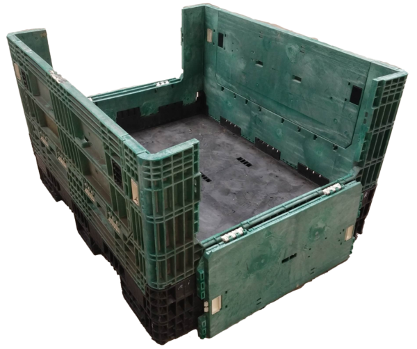 Reconditioned HPJ Industries 56" x 48" x 34" Mixed Color 48" Side Bulk Container - 2 Drop Doors - Image 2