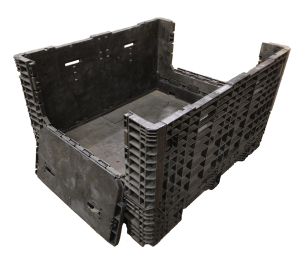 Reconditioned HPJ Industries 57" x 48" x 34" All Black 48" Side Bulk Container - 2 Drop Doors - Image 3