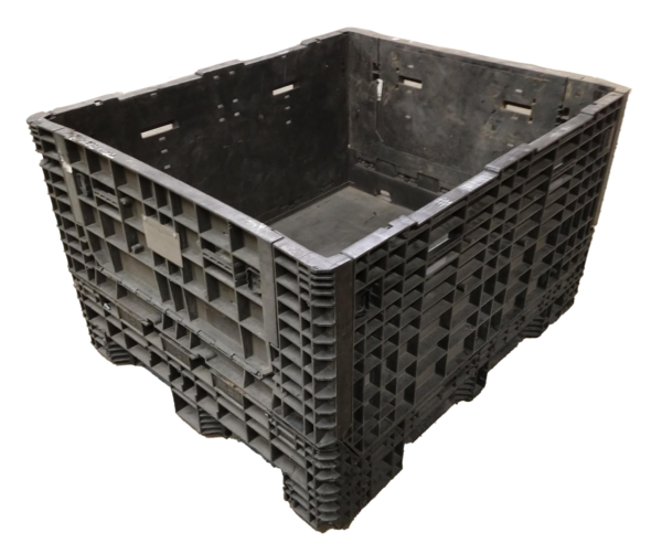 Reconditioned HPJ Industries 57" x 48" x 34" All Black 48" Side Bulk Container - 2 Drop Doors - Image 2