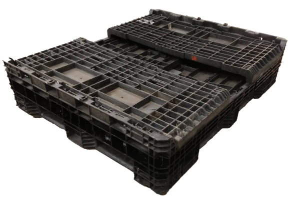 Reconditioned HPJ Industries 57" x 48" x 34" All Black 57" Side Bulk Container - 2 Drop Doors - Image 3