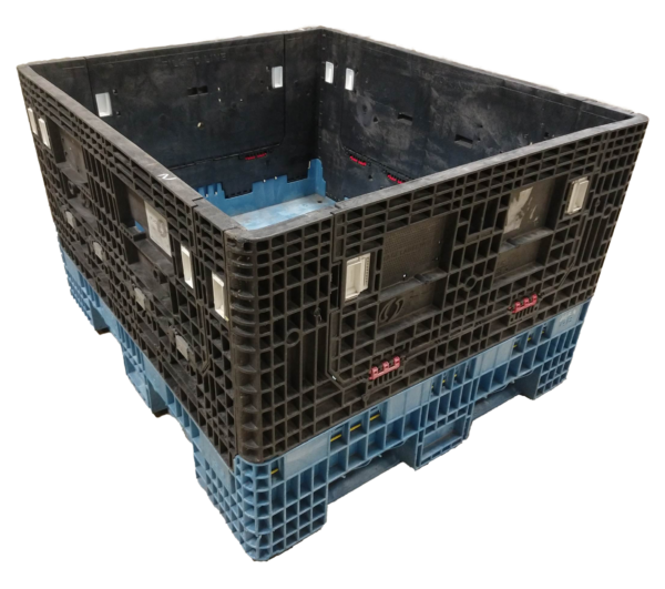 Reconditioned HPJ Industries 56" x 48" x 34" Mixed Color Bulk Container - 4 Drop Doors