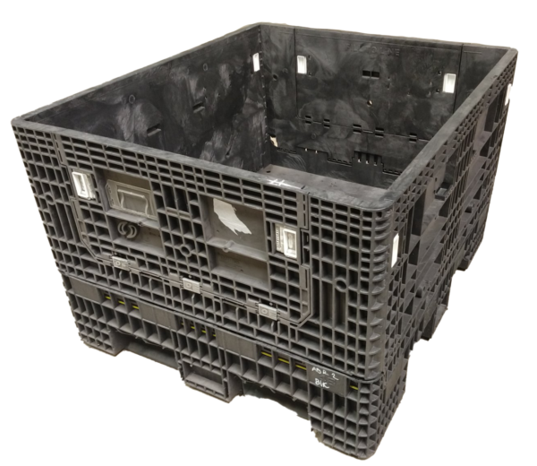 Reconditioned HPJ Industries 56" x 48" x 34" All Black 48" Side Bulk Container - 2 Drop Doors
