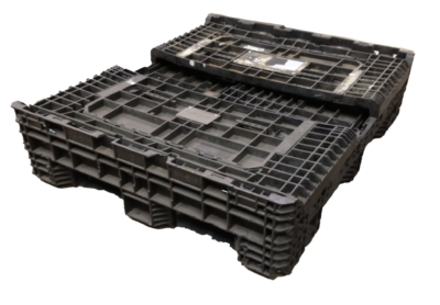 Reconditioned HPJ Industries 57" x 48" x 34" All Black Bulk Container - 2 Drop Doors 48" Side