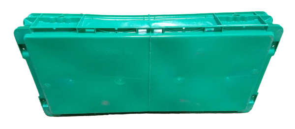Used HPJ Industries  32" x 15" x 5" Green Cut-n-Weld Hand Tote Smooth Bottom - Image 3