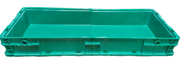 Used HPJ Industries  36" x 15" x 5" Green Cut/Weld Hand Tote Smooth Bottom - Image 2