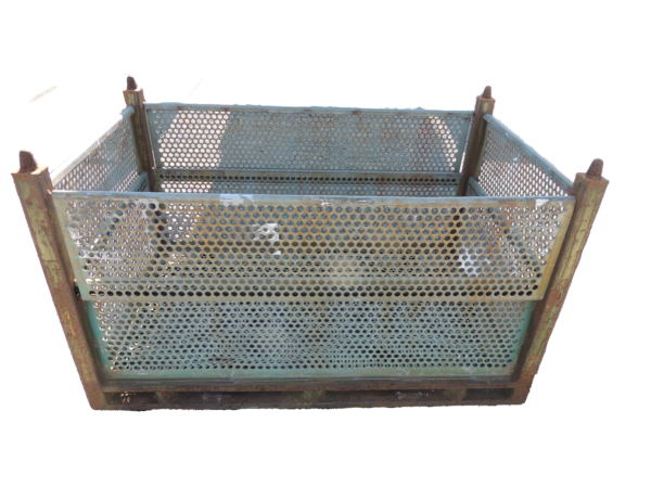 Used HPJ Industries  60" x 36" x 36.5" Perforated Steel Tub  - 4 Drop Doors