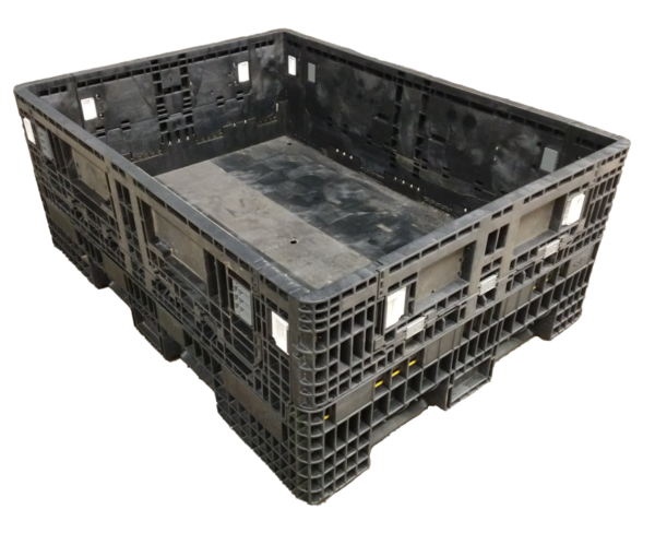 Lightly Used Orbis 64" x 48" x 25" All Black 48" Drop Bulk Container - 2 Drop Doors