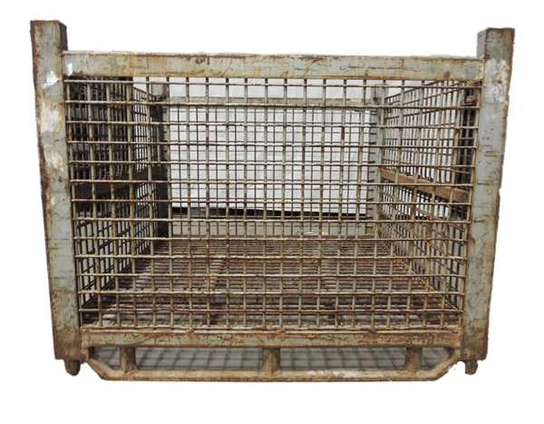 Used HPJ Industries 53" x 48" x 38" Wire Basket 53" Side - 2 Drop Doors - Image 3