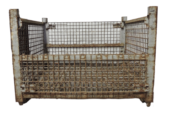 Used HPJ Industries 53" x 48" x 38" Wire Basket 53" Side - 2 Drop Doors - Image 2