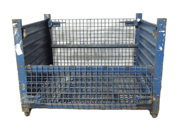 Used HPJ Industries 53" x 48" x 38" Wire Basket 53" Side, Solid 48" Side - 2 Drop Doors - Image 3