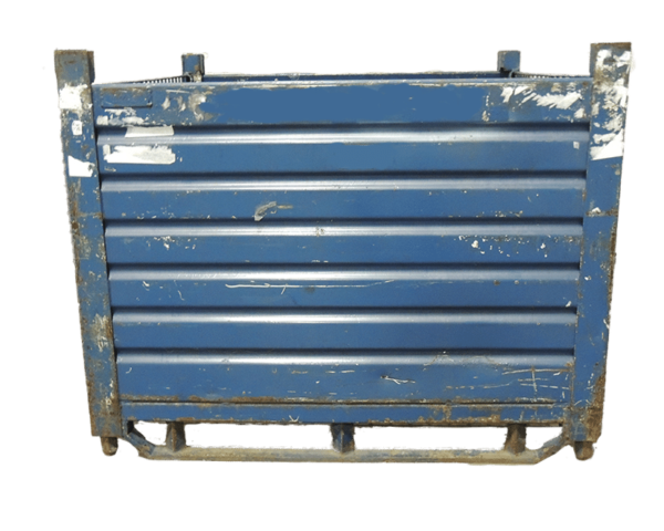 Used HPJ Industries 53" x 48" x 38" Wire Basket 53" Side, Solid 48" Side - 2 Drop Doors - Image 2