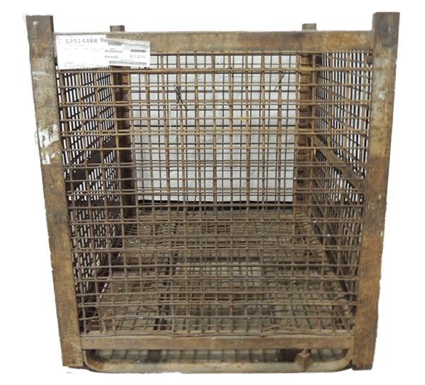 Used HPJ Industries 54" x 44" x 49" Wire Basket 54" Side - 2 Drop Doors - Image 2