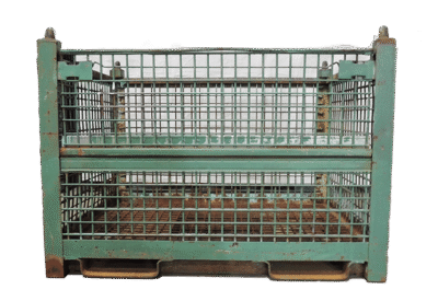 Used HPJ Industries 54" x 44" x 39.5" Wire Basket 54" Side Solid Fork Pockets - 1 Drop Door