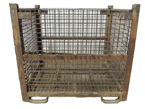 Used HPJ Industries 54" x 44" x 49" Wire Basket 54" Side - 2 Drop Doors