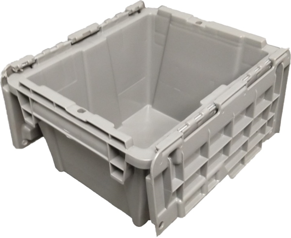 New HPJ Industries  12" x 10" x 7" Gray Flip Top Hand Tote - Image 3