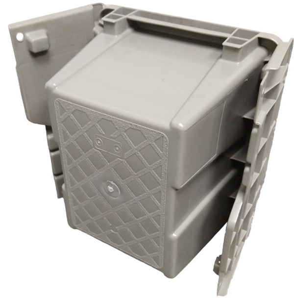 New HPJ Industries  12" x 10" x 7" Gray Flip Top Hand Tote - Image 2