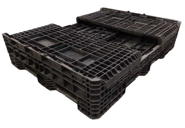 New Buckhorn 62" x 48" x 34" All Black 62" Side Bulk Container - 2 Drop Doors - Image 3