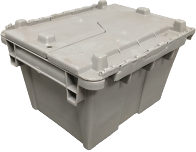 New HPJ Industries 12" x 10" x 7" Gray Flip Top Hand Tote