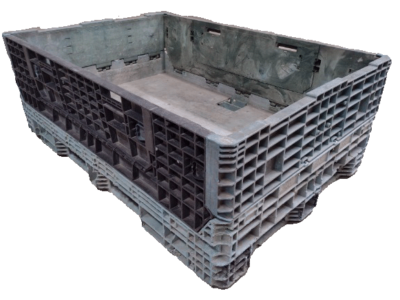 Reconditioned HPJ Industries 70" x 48" x 25" Mixed Color Bulk Container - 2 Drop Doors
