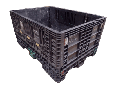 Reconditioned HPJ Industries 70" x 48" x 34" All Black Bulk Container - 2 Drop Doors 70" Side