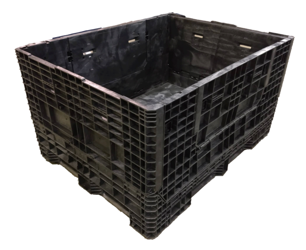 Lightly Used Buckhorn 62" x 48" x 34" All Black 62" Side Bulk Container - 2 Drop Doors