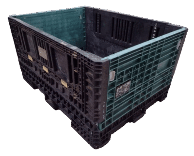 Reconditioned HPJ Industries 64" x 48" x 34" Mixed Color All Good Runner Bulk Container - 2 Drop Doors 64" Side