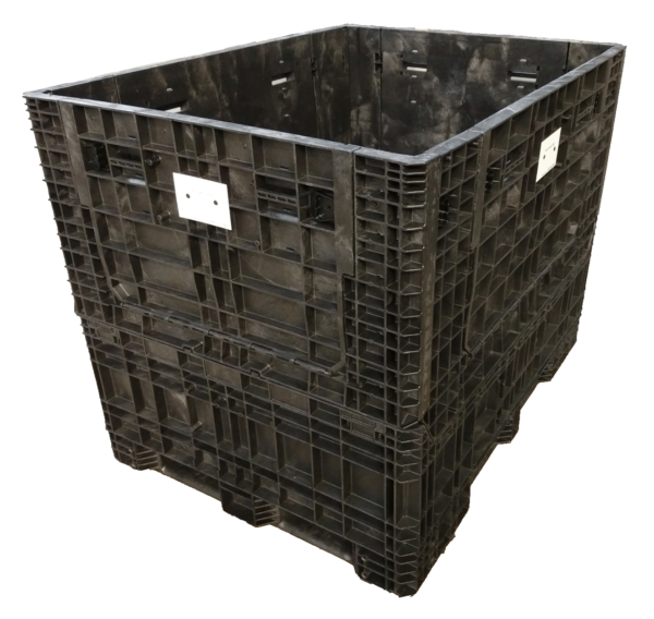 Lightly Used Buckhorn 64" x 48" x 50" All Black  Door Bulk Container - 4 Drop Doors