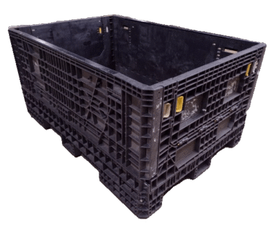 Reconditioned HPJ Industries 70" x 48" x 34" All Black All Good Runner Bulk Container - 2 Drop Doors 48" Side