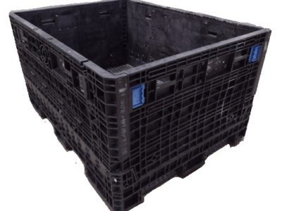 Reconditioned HPJ Industries 64" x 48" x 34" All Black All Good Runner 64" Side Bulk Container - 2 Drop Doors