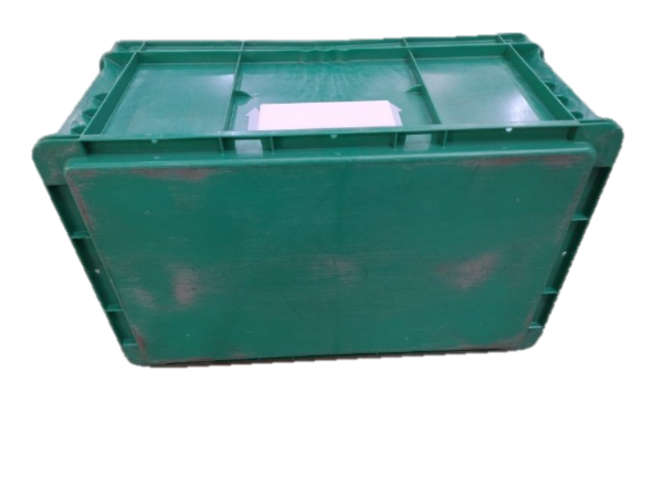Used HPJ Industries  24" x 15" x 11" Green Hand Tote Smooth Bottom - Image 2
