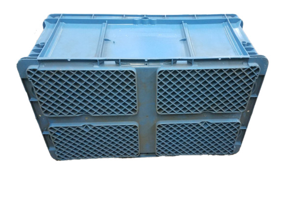 Used HPJ Industries  24" x 15" x 11" Blue Hand Tote Reinforced Bottom - Image 2