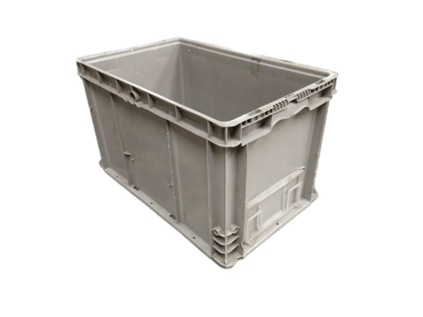 Used HPJ Industries  24" x 15" x 14" Gray Hand Tote Smooth Bottom - Image 2