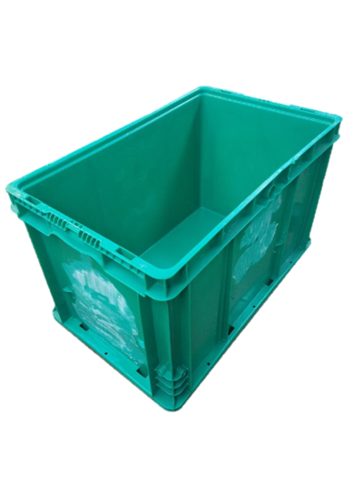 Used HPJ Industries 24" x 15" x 14" Green Hand Tote Smooth Bottom