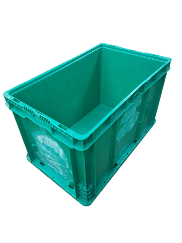 Used HPJ Industries  24" x 15" x 14" Green Hand Tote Smooth Bottom