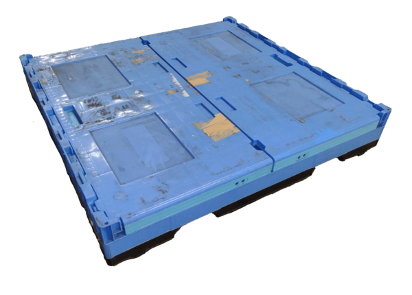 Reconditioned HPJ Industries 44.5" x 46.5" x 30" All Blue Collapsible Container - Image 4