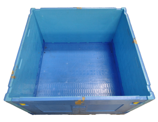 Reconditioned HPJ Industries 44.5" x 46.5" x 30" All Blue Collapsible Container - Image 3