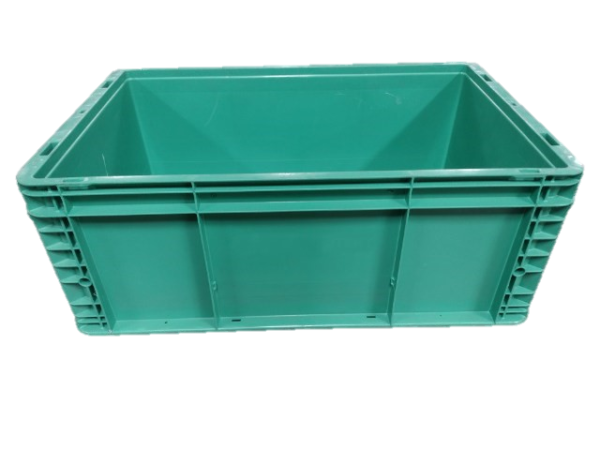 Used HPJ Industries  24" x 15" x 9" Green Hand Tote Smooth Bottom - Image 4