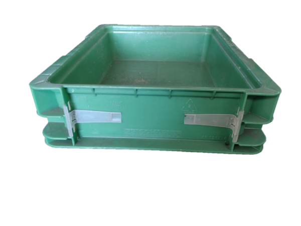 Used HPJ Industries  15" x 12" x 4" Green Hand Tote Reinforced Bottom - Image 2