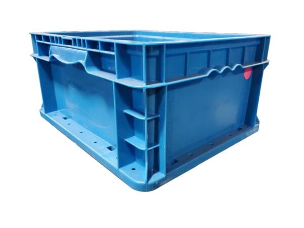 Used HPJ Industries  15" x 12" x 7" Blue Hand Tote Smooth Bottom