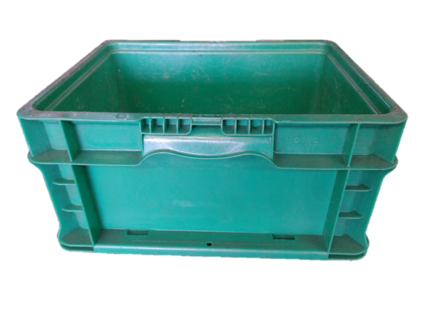 Used HPJ Industries  15" x 12" x 7" Green Hand Tote Reinforced Bottom - Image 3