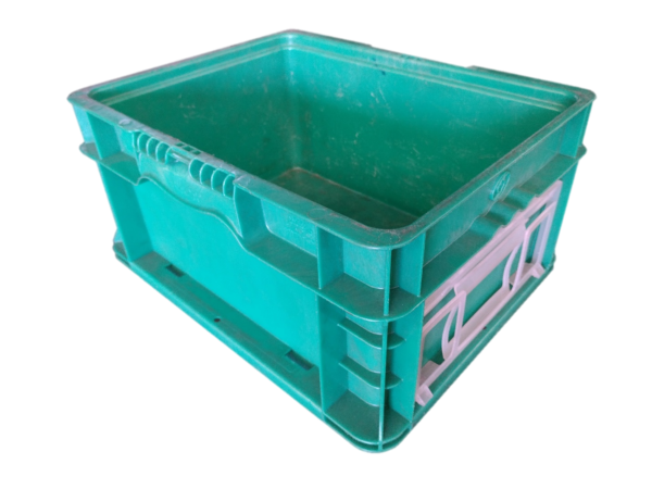 Used HPJ Industries  15" x 12" x 7" Green Hand Tote Reinforced Bottom