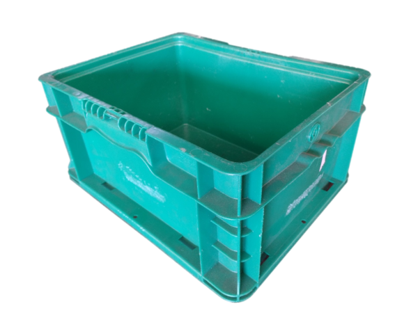 Used HPJ Industries  15" x 12" x 7" Green Hand Tote Smooth Bottom